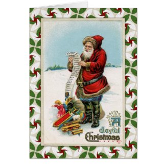 Vintage Santa's List Card