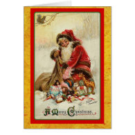 Vintage Santa's Sack of Toys Card