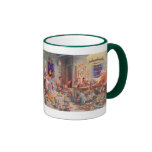Vintage Santa's Workshop North Pole Elves and Toys Mugs