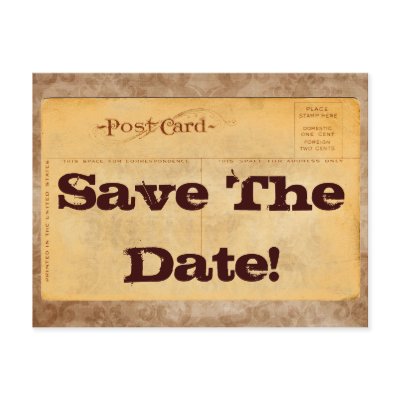 Vintage Save The Date! Invitation Postcards