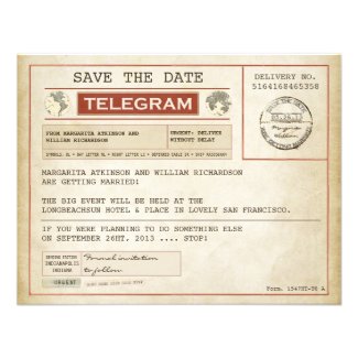 vintage save the date old telegrams announcement