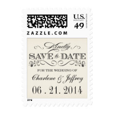 Vintage Save the Date Personalized Postage