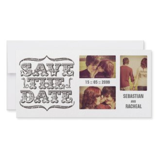 Vintage Save the Date Typography Photo Card