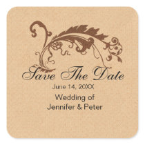 Vintage Save The Date Wedding Stickers