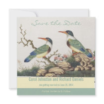 Vintage Save the Date With Bird Art Personalized Announcements