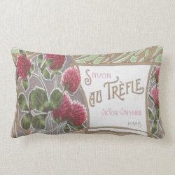 Vintage Savon Au Trefle Perfume Label Pillow
