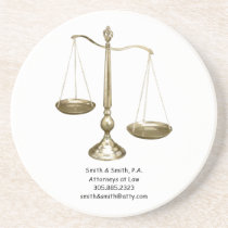 Vintage Scales of Justice Drink Coaster