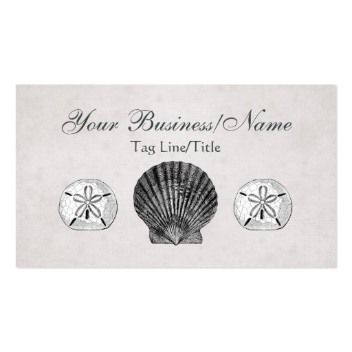 Vintage Scallop and Sand Dollar Business Card (front side)