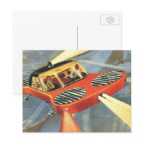 Vintage Sci Fi Futuristic Car postcards by YesterdayCafe Vintage Sci Fi Futuristic Car postcards