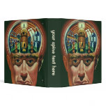 Vintage Science Fiction Alien Brain Exposing a Lab binders