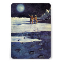 Vintage Science Fiction Aliens on the Moon Custom Announcement