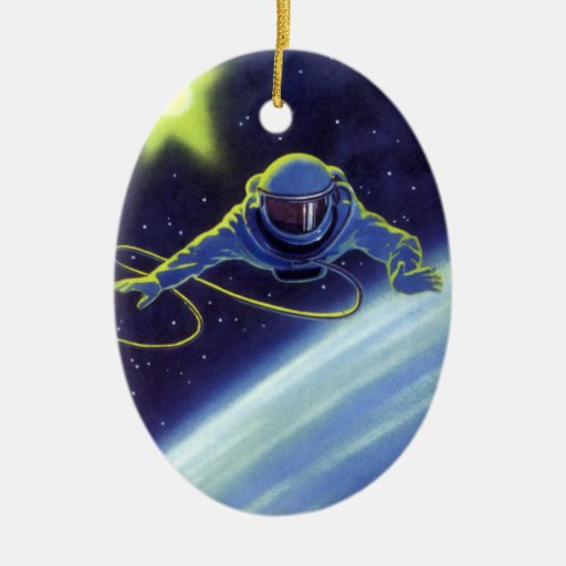 vintage science fiction astronaut on a spacewalk christmas vintage science fiction astronaut on a spacewalk christmas