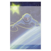 Vintage Science Fiction Astronaut on a Spacewalk Custom Stationery