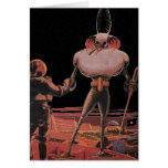 Vintage Science Fiction Astronaut Shake Hand Alien Greeting Cards