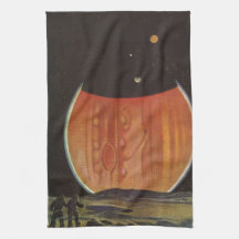Vintage Science Fiction, Astronauts on Ganymede Hand Towel