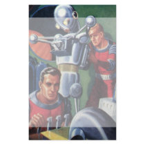 Vintage Science Fiction Astronauts with a Robot Stationery