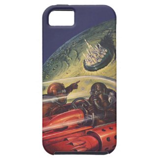 Vintage Science Fiction Flying to the Lunar Cuty iPhone 5 Cases