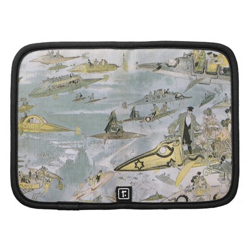 Vintage Science Fiction Futuristic Cars, Taxi Cabs Folio Planners