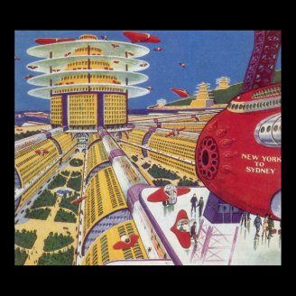 Vintage Science Fiction Futuristic City Print