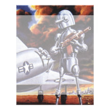 Vintage Science Fiction; Military Robot Soldiers Custom Letterhead
