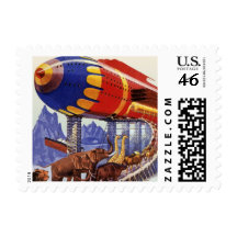 Vintage Science Fiction Noah's Ark Wild Animals Stamp