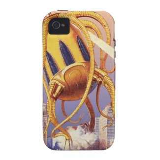 Vintage Science Fiction Octopus Alien Invasion War iPhone 4/4S Covers