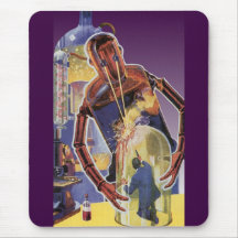 Vintage Science Fiction Robot with Laser Beam Eyes Mouse Pad