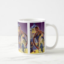 Vintage Science Fiction Robot with Laser Beam Eyes Mugs