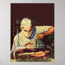 Vintage Science Fiction Scientist in Laboratory Posters