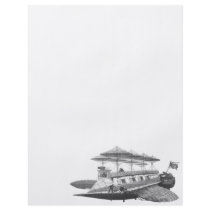 Vintage Science Fiction Steampunk Airship Eclipse Personalized Flyer
