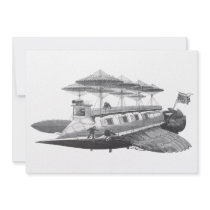Vintage Science Fiction Steampunk Airship Eclipse Personalized Announcements