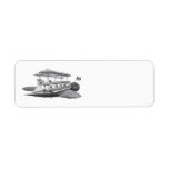 Vintage Science Fiction Steampunk Airship Eclipse Custom Return Address Labels