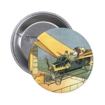 Vintage Science Fiction Steampunk Convertible Car Pin