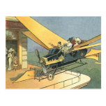 Vintage Science Fiction Steampunk Convertible Car Postcards