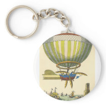 Vintage Science Fiction Steampunk Hot Air Balloon Keychains
