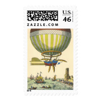 Vintage Science Fiction Steampunk Hot Air Balloon Stamps