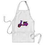 Vintage scooter red white blue rag roll style apron