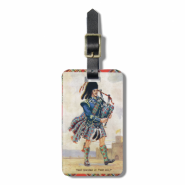Vintage Scotland, Follow the Bagpipes Tags For Luggage