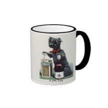 Vintage Scottie with Champagne Mug