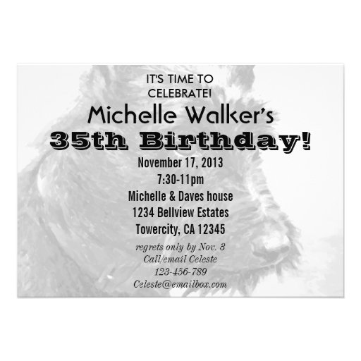 Vintage Scottish Terrier art Custom Announcements