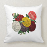 Vintage scrapbook zinnia pillow pillows