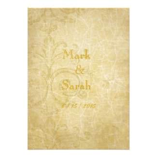 Vintage Scrolls II Wedding Invitation