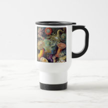 Vintage sea anemones scientific illustration coffee mug