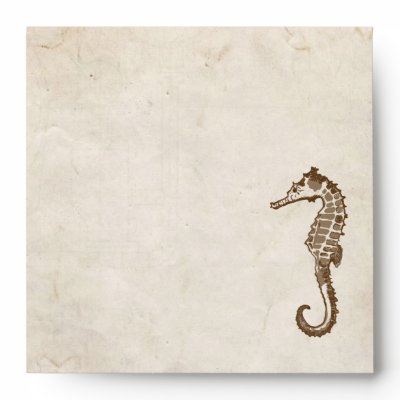 Vintage Sea Horse Beach Envelopes