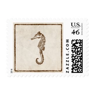 Vintage Sea Horse Postage Stamp