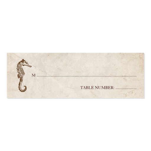Vintage Seahorse Seating Card Business Card Templates (front side)