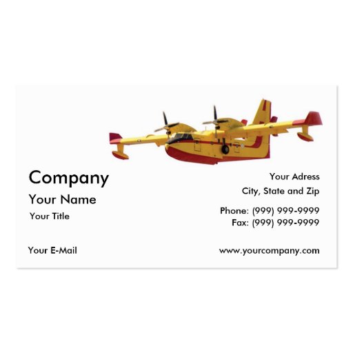 Vintage Seaplane Business Card (front side)