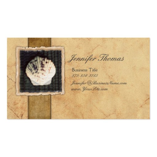 Vintage Seashell Business Card Template (front side)