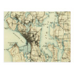 Vintage Seattle Map Post Card