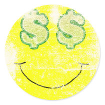 Vintage Seeing Green 2 Smiley Sticker stickers